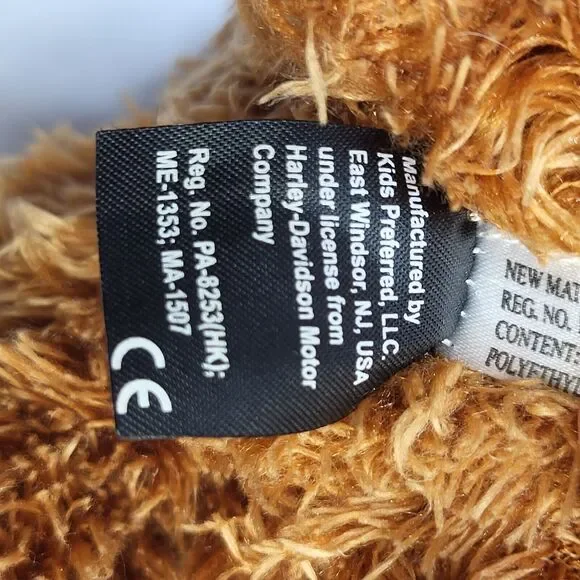 2009 Harley Davidson 13" Brown Fuzzy Shaggy Stuffed Plush Teddy Bear Doll - Picture 10 of 12